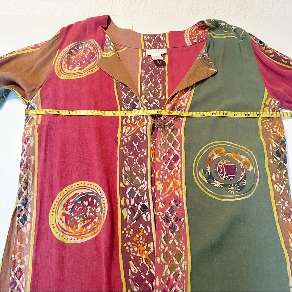 Soft Surroundings Batik One Button Topper Kimono Cardigan - Small - Picture 9 of 12